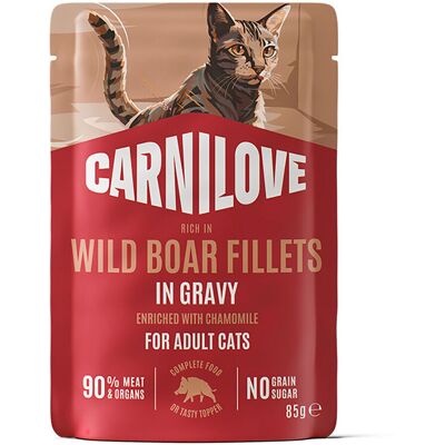 Carnilove Cat Adult Wild Boar With Chamomile Våtfoder Till Katt 85 G Carnilove Cat Adult Wild Boar With Chamomile Våtfoder Till Katt 85 G