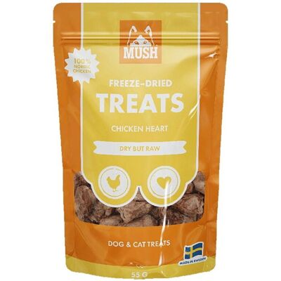 MUSH Treats Frystorkade kycklinghjärtan - Hund och Katt Godis MUSH Treats Frystorkade kycklinghjärtan - Hund och Katt Godis
