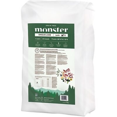 Monster Pet Food Monster Dog Adult All Breeds Grain Free Singles Lamb 17 kg Monster Pet Food Monster Dog Adult All Breeds Grain Free Singles Lamb 17 kg