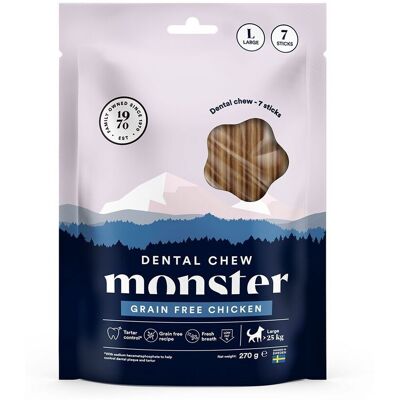 Monster Pet Food Monster Dog Dental Chew Grain Free Chicken Large 7-pack Monster Pet Food Monster Dog Dental Chew Grain Free Chicken Large 7-pack