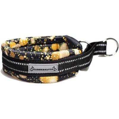 Kusse & Kutta Brett Hundhalsband Vadderat Svart & Guld 10 Kusse & Kutta Brett Hundhalsband Vadderat Svart & Guld 10