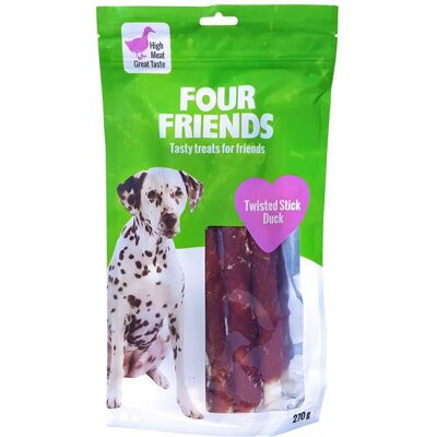 Four Friends Röriga Anka Tuggstickor - 25cm - 4 st Four Friends Röriga Anka Tuggstickor - 25cm - 4 st