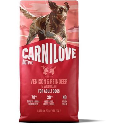 Carnilove Dog Adult Active Venison, Reindeer & Wild Boar Torrfoder Till Hund 12 kg Carnilove Dog Adult Active Venison, Reindeer & Wild Boar Torrfoder Till Hund 12 kg