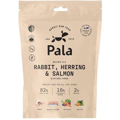 Pala Petfoods Pala #4 Rabbit, Herring & Salmon Lufttorkad Spannmålsfri Hundmat 400 g Pala Petfoods Pala #4 Rabbit, Herring & Salmon Lufttorkad Spannmålsfri Hundmat 400 g