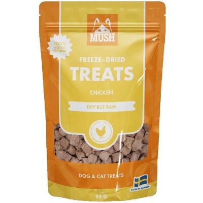 MUSH Treats - Frysetorkat kyckling för hund och katt - 55 g MUSH Treats - Frysetorkat kyckling för hund och katt - 55 g