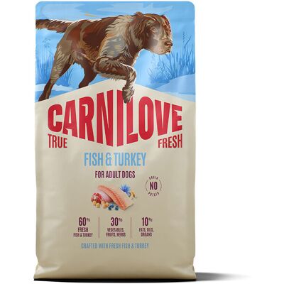 Carnilove True Fresh Dog Adult Fish & Turkey Torrfoder Till Hund 4 kg Carnilove True Fresh Dog Adult Fish & Turkey Torrfoder Till Hund 4 kg
