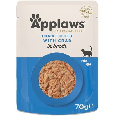 Applaws Tuna Fillet With Crab In Broth 70 G Applaws Tuna Fillet With Crab In Broth 70 G