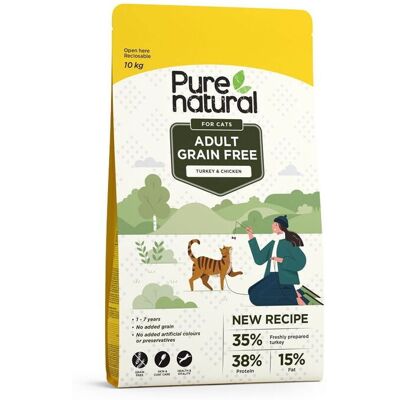 Purenatural Cat Adult Grain Free Turkey & Chicken 10kg Purenatural Cat Adult Grain Free Turkey & Chicken 10kg