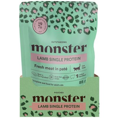 Monster Pet Food Monster Cat Pouches Adult Lamb Våtfoder Till Katt 16 X 85 G Monster Pet Food Monster Cat Pouches Adult Lamb Våtfoder Till Katt 16 X 85 G