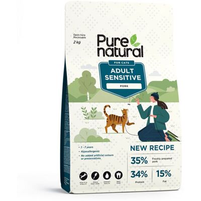 Purenatural Cat Adult Sensitive Pork 2 kg Purenatural Cat Adult Sensitive Pork 2 kg