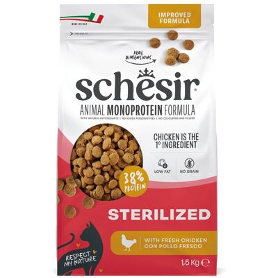 Schesir Cat Adult Animal Monoprotein Formula Sterilized Chicken Torrfoder Till Katt 1,5kg Schesir Cat Adult Animal Monoprotein Formula Sterilized Chicken Torrfoder Till Katt 1,5kg