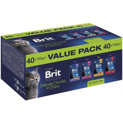 Brit Premium By Nature Cat Adult Value Pack Chunks In Gravy Våtfoder Till Katt 40x100g Brit Premium By Nature Cat Adult Value Pack Chunks In Gravy Våtfoder Till Katt 40x100g