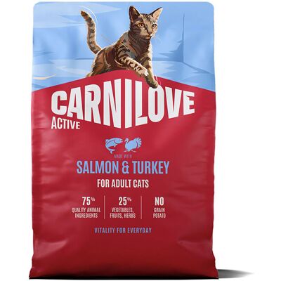 Carnilove Cat Adult Active Salmon & Turkey Torrfoder Till Katt 2 kg Carnilove Cat Adult Active Salmon & Turkey Torrfoder Till Katt 2 kg