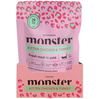 Monster Pet Food Monster Cat Pouches Kitten Chicken/turkey Våtfoder Till Kattunge 16 X 85 G Monster Pet Food Monster Cat Pouches Kitten Chicken/turkey Våtfoder Till Kattunge 16 X 85 G