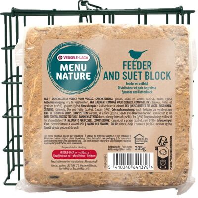 Versele-Laga Menu Nature Fettblock med frön + återanvändbar dispenser - Fågelmat 395g Versele-Laga Menu Nature Fettblock med frön + återanvändbar dispenser - Fågelmat 395g