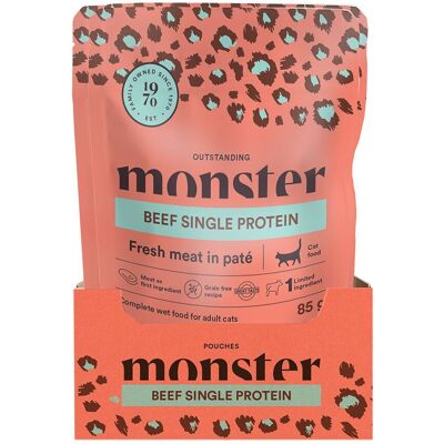 Monster Pet Food Monster Cat Pouches Adult Beef Våtfoder Till Katt 16 X 85 G Monster Pet Food Monster Cat Pouches Adult Beef Våtfoder Till Katt 16 X 85 G