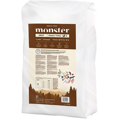 Monster Pet Food Monster Dog Adult All Breed Grain Free Chicken & Turkey 17 kg Monster Pet Food Monster Dog Adult All Breed Grain Free Chicken & Turkey 17 kg