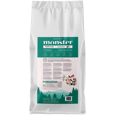 Monster Pet Food Monster Dog Puppy Small/medium Breed Grain Free Lamb & Duck Torrfoder Till Hundvalp 17kg Monster Pet Food Monster Dog Puppy Small/medium Breed Grain Free Lamb & Duck Torrfoder Till Hundvalp 17kg