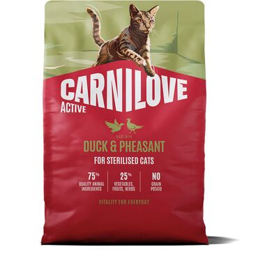 Carnilove Cat Adult Sterilised Active Duck & Pheasant Torrfoder Till Katt 2 kg Carnilove Cat Adult Sterilised Active Duck & Pheasant Torrfoder Till Katt 2 kg