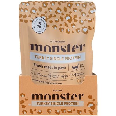 Monster Pet Food Monster Cat Pouches Adult Turkey Våtfoder Till Katt 16 X 85 G Monster Pet Food Monster Cat Pouches Adult Turkey Våtfoder Till Katt 16 X 85 G