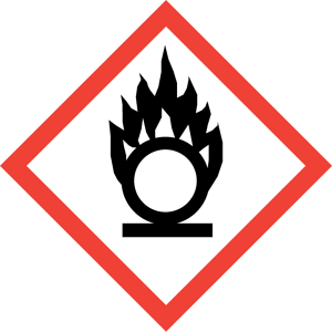 Faropiktogram på rulle, Farosymbol, Oxiderande ämnen