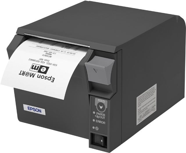 Kvittoskrivare, Placering under  bänk, USB, Seriell, LAN, WiFi, Epson TM-T70II Kvittoskrivare, Placering under  bänk, USB, Seriell, LAN, WiFi, Epson TM-T70II