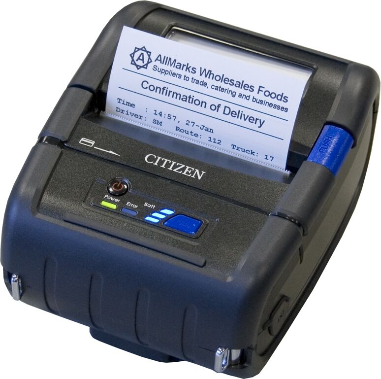 Kvittoskrivare, Mobil, USB, Bluetooth, WiFi, Seriell (RS232), Citizen CMP-30