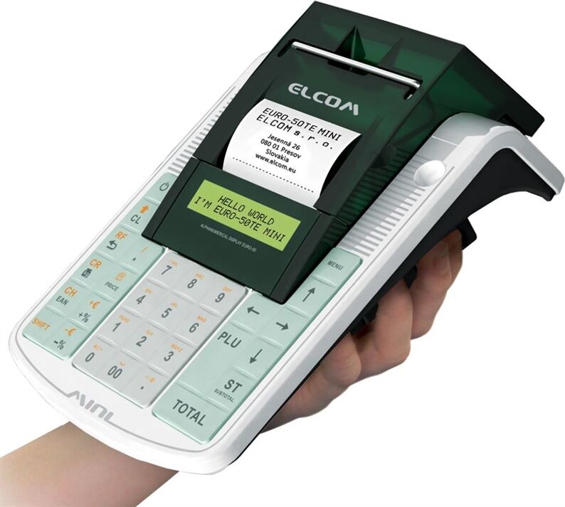 Kassaapparat, inkl. kontrollenhet, Elcom Euro-50TE Mini Kassaapparat, inkl. kontrollenhet, Elcom Euro-50TE Mini