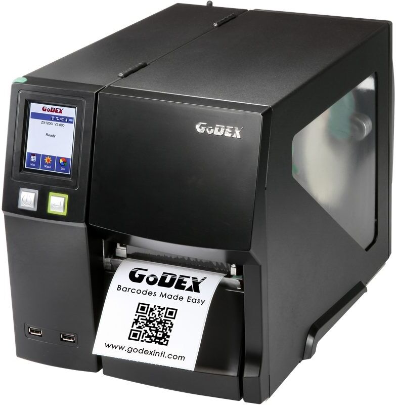 Etikettskrivare, Industri, Pekskärm, TT & DT, 203/300/600 dpi, Godex ZX1200i Etikettskrivare, Industri, Pekskärm, TT & DT, 203/300/600 dpi, Godex ZX1200i