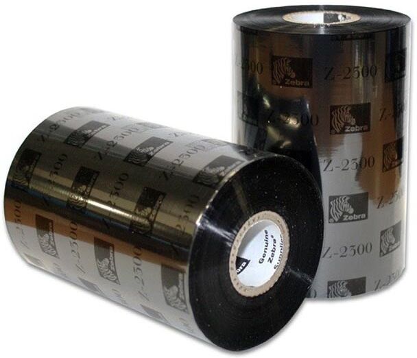 Transferband, Zebra 2300, Vax, 102 mm x 450 m Ø 25,4 mm Transferband, Zebra 2300, Vax, 102 mm x 450 m Ø 25,4 mm