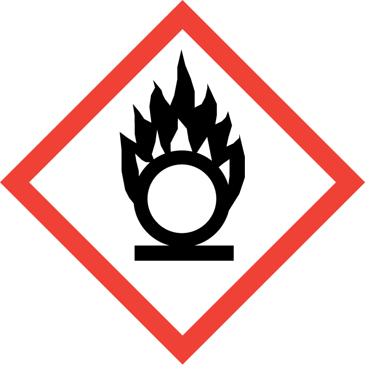Faropiktogram på rulle, Farosymbol, Oxiderande ämnen Faropiktogram på rulle, Farosymbol, Oxiderande ämnen