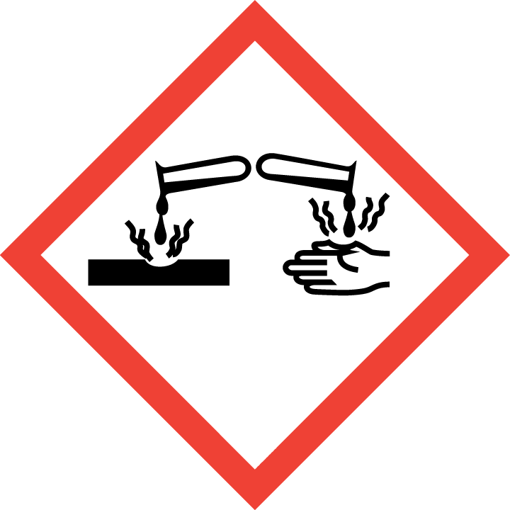 Faropiktogram på rulle, Farosymbol, Frätande ämnen Faropiktogram på rulle, Farosymbol, Frätande ämnen