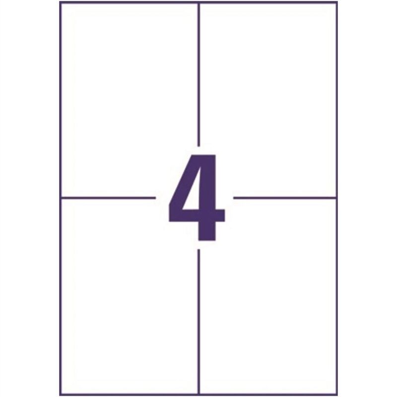 Etiketter på A4-ark, 105x148 mm, 4 etiketter/ark Etiketter på A4-ark, 105x148 mm, 4 etiketter/ark