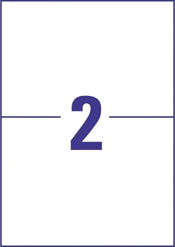 Etiketter på A4-ark, 210x148 mm, 2 etiketter/ark Etiketter på A4-ark, 210x148 mm, 2 etiketter/ark