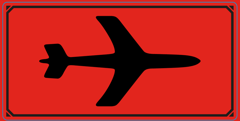 Varningsetikett, Symbol, Flygplan, 100x50 mm, 1000 st etiketter Varningsetikett, Symbol, Flygplan, 100x50 mm, 1000 st etiketter