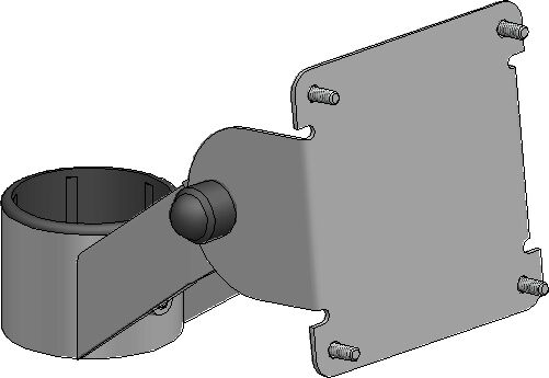 Kort stativarm för stolpar med 45 mm rördiameter, med 75 mm VESA-fäste, Vinklingsbart, SpacePole Kort stativarm för stolpar med 45 mm rördiameter, med 75 mm VESA-fäste, Vinklingsbart, SpacePole