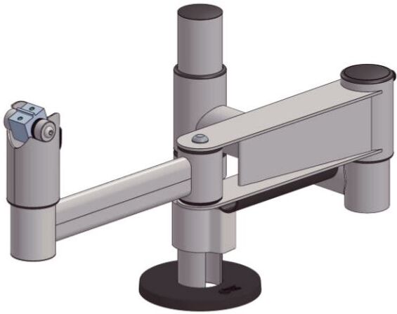 Stativ med flerledad arm för drive-in-luckor, 250 mm högt, SpacePole