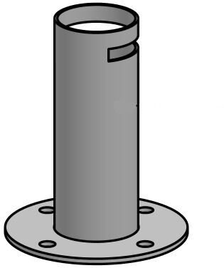 Grundstolpe i metall till SpacePole (45 mm rördiameter), 120 mm hög Grundstolpe i metall till SpacePole (45 mm rördiameter), 120 mm hög
