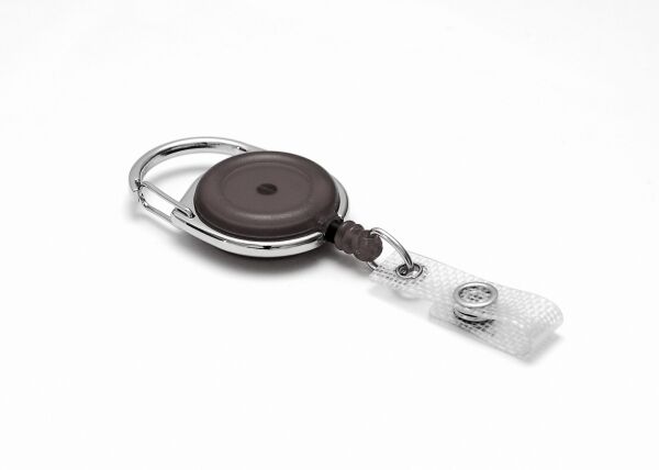 Jojo med bälteskrok för passerkort, Transparent svart, Förpackning 100 st Jojo med bälteskrok för passerkort, Transparent svart, Förpackning 100 st