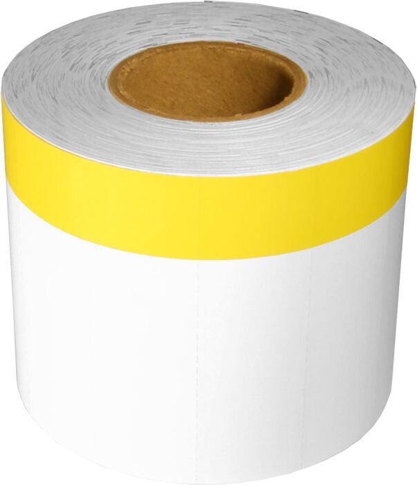 Hyllkantsetiketter med gul ruta, Jämförpris, TT, Läsmärke (Blackmark), 80x25Ø40 mm, 1250 st Hyllkantsetiketter med gul ruta, Jämförpris, TT, Läsmärke (Blackmark), 80x25Ø40 mm, 1250 st