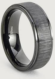 By Billgren Ring Black Steel Svart  Male Svart