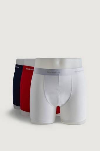 Resteröds Boxershorts Organic Cotton Long Leg 3-Pack Blå  Male Blå