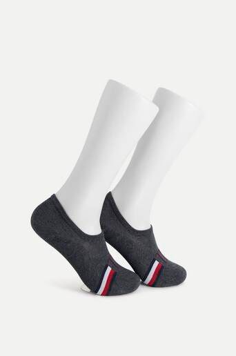 Tommy Hilfiger 2-Pack Strumpor Th Men Footie 2p Iconic Stripe Grå  Male Grå