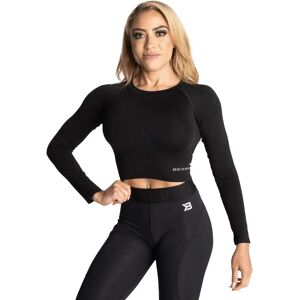 Better Bodies Rib Seamless Crop Ls Black Melange Xs