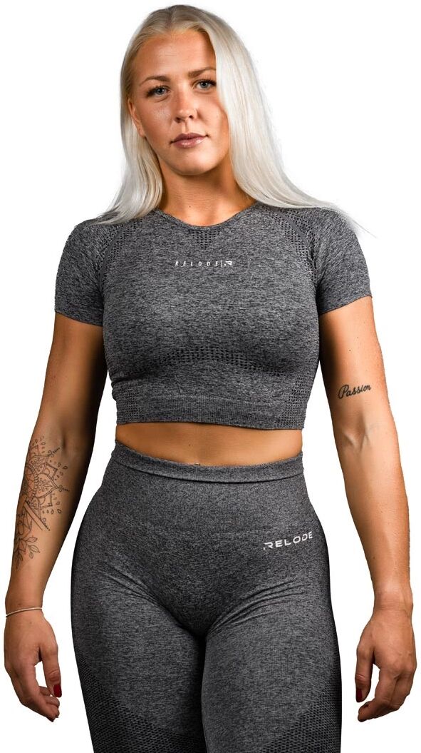 Relode Cropped T-shirt, Grey, M