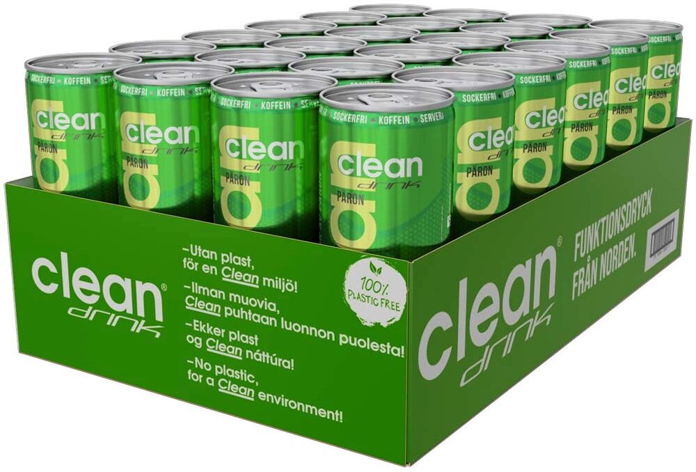 24 X Clean Drink, 330 Ml, Päron