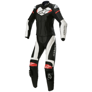 Alpinestars Stella GP Plus 2-delat Skinnställ Svart-Vit-Ljusröd