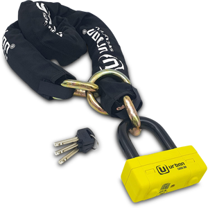 Urban Security Urban Mini U-lock UR74 + kedja med lasso ø13,5mm - 120cm, SRA-klass