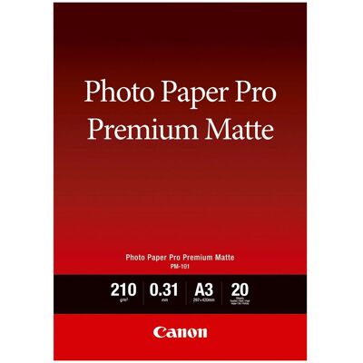 Canon A3 Photo Paper Pro Premium Matte, PM-101, 20 ark, 210g/m2 Canon A3 Photo Paper Pro Premium Matte, PM-101, 20 ark, 210g/m2
