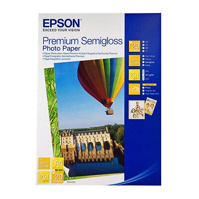 Epson A4 Premium Semigloss Photo Paper, 20 ark, 251g/m2 Epson A4 Premium Semigloss Photo Paper, 20 ark, 251g/m2